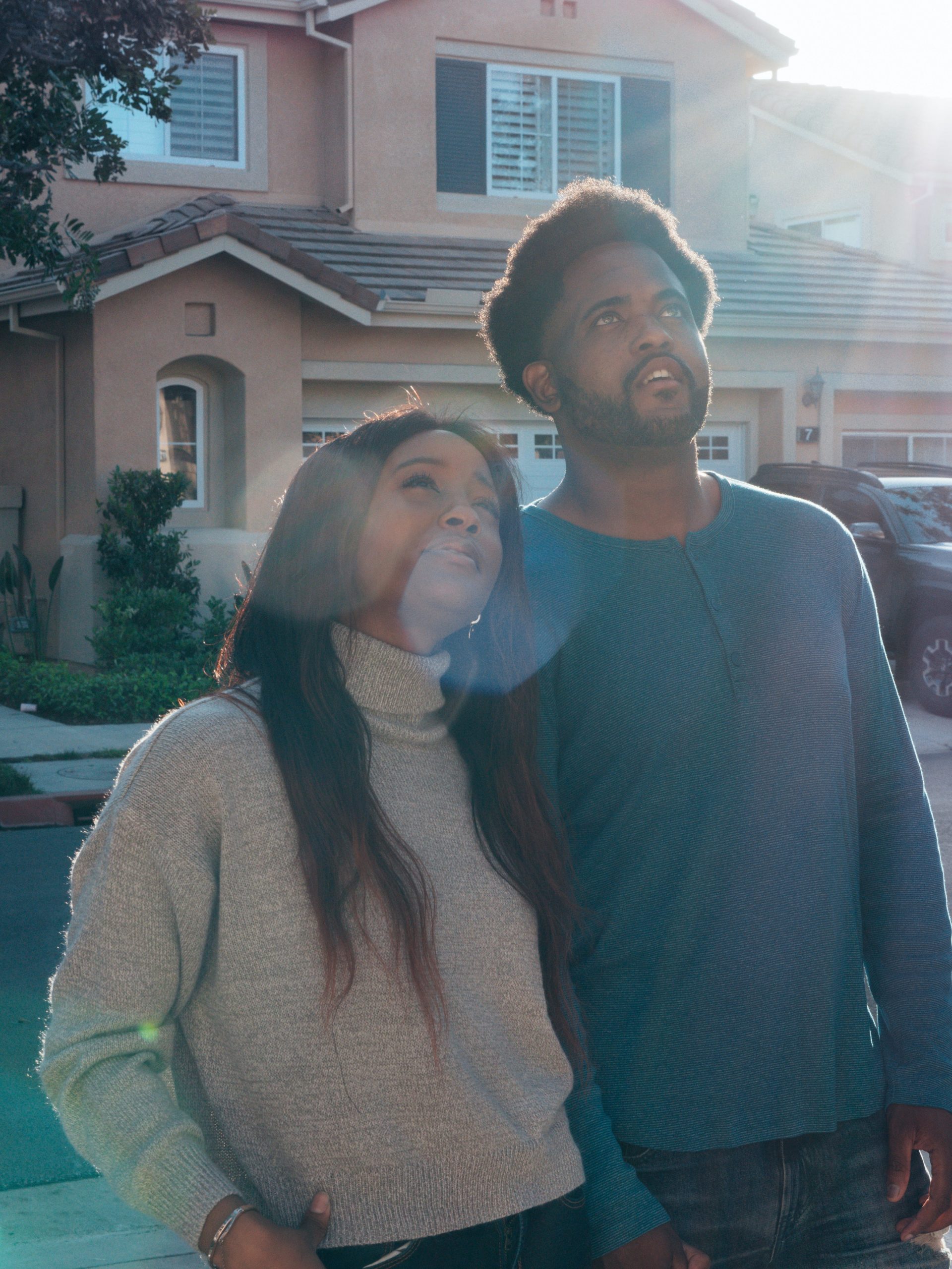 Couple looking at new homes